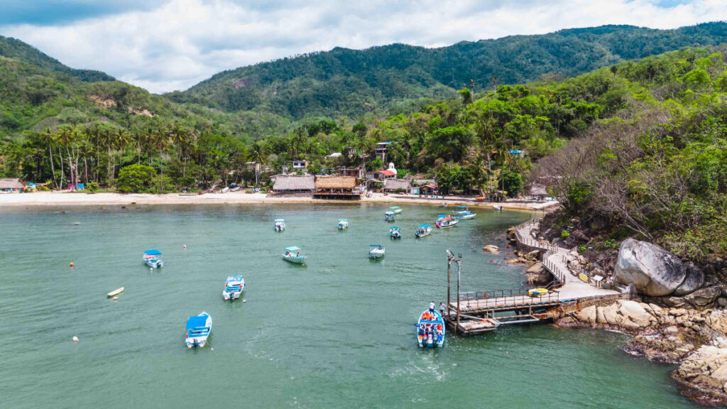 Quimixto beach on a private catamaran in puerto vallarta